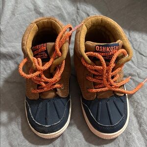 OshKosh B'gosh Kids' Brown and Navy Boots with Orange Laces